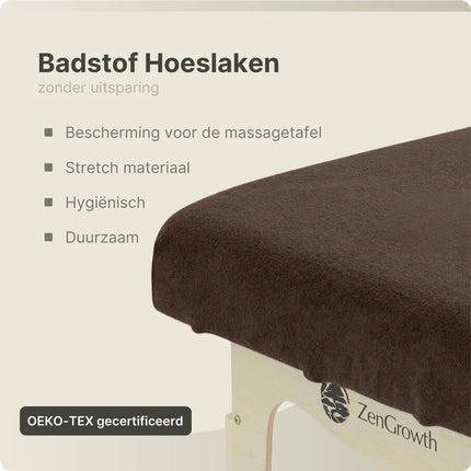 Badstof Hoeslaken Massagetafel Chocoladebruin