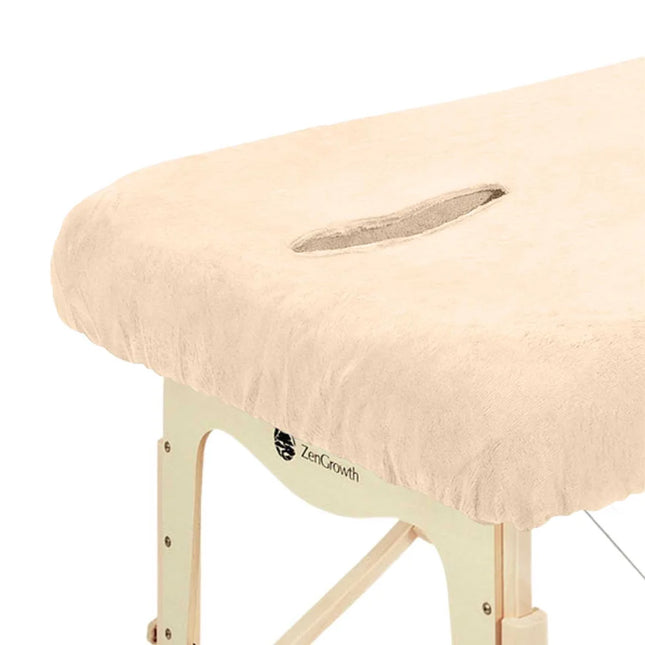 ZenGrowth Microvezel hoeslaken massagetafel met uitsparing - Zandbeige