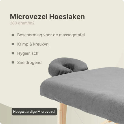 ZenGrowth Microvezel Hoeslakenset Massagetafel Grijs