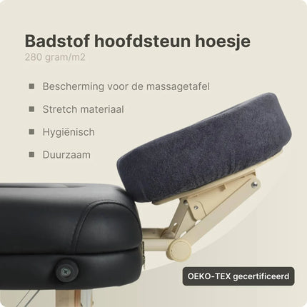 Badstof hoofdsteunhoes massagetafel - Grijs