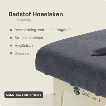 Badstof Hoeslaken Massagetafel met Uitsparing Grijs