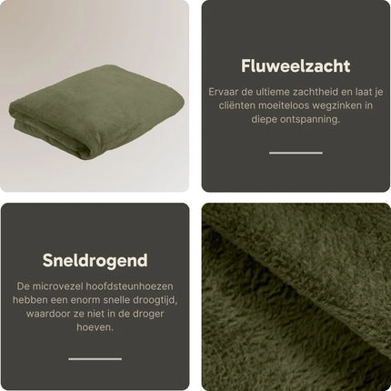 Microvezel massage handdoek XXL - Olijfgroen Donker - 100 x 220 cm