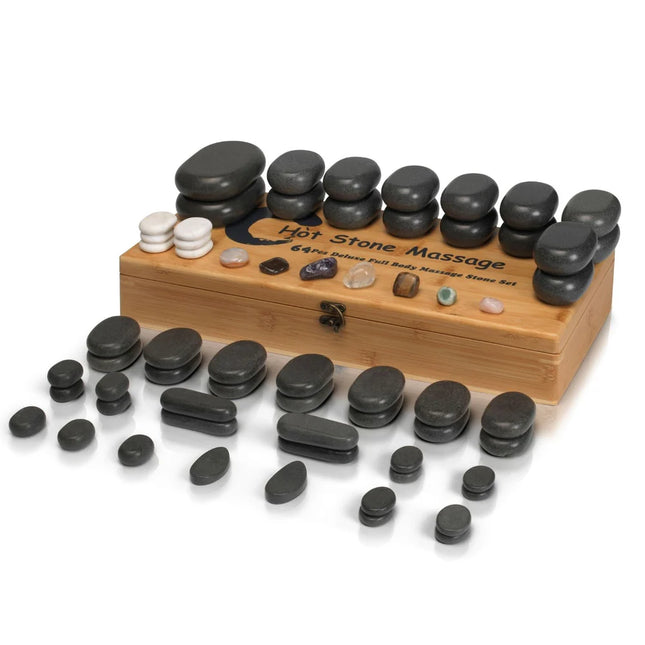 Hotstone Massage Stenen Set - 64 stuks