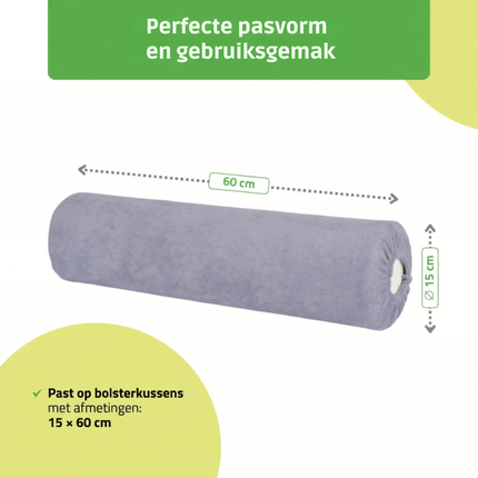Badstof knierol overtrek - Grijs - 15 x 60 cm