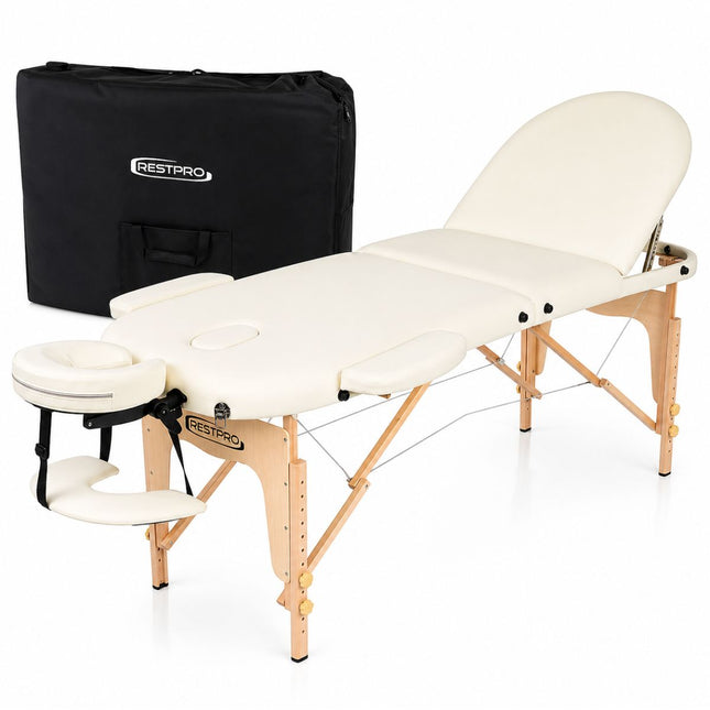RESTPRO Inklap massagetafel Classic Oval 3 Créme
