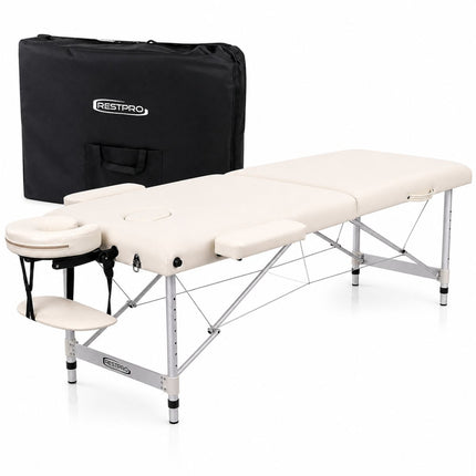 RESTPRO Inklapbare Massagetafel Aluminium 2 Créme