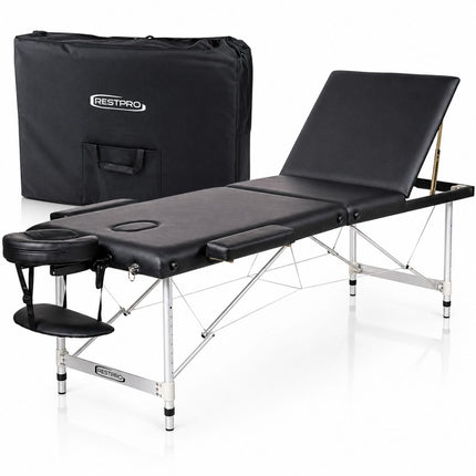 RESTPRO Inklapbare Massagetafel Aluminium 3 Zwart