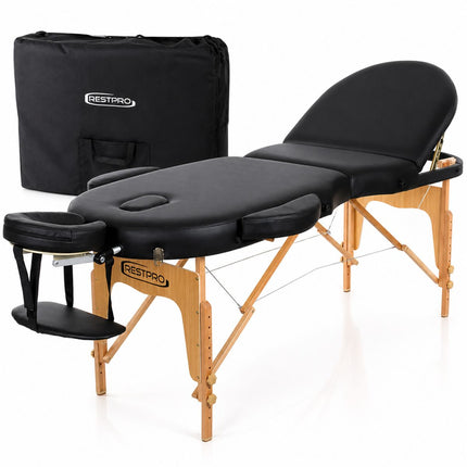 RESTPRO Inklapbare Massagetafel VIP Oval 3 Zwart
