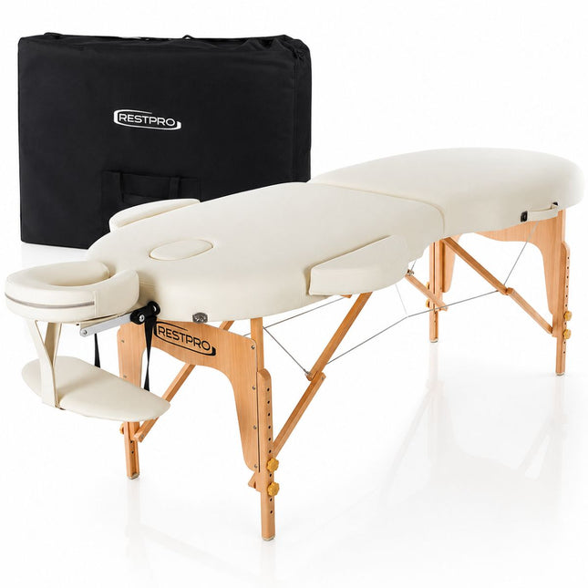RESTPRO Inklapbare Massagetafel VIP Oval 2 Créme