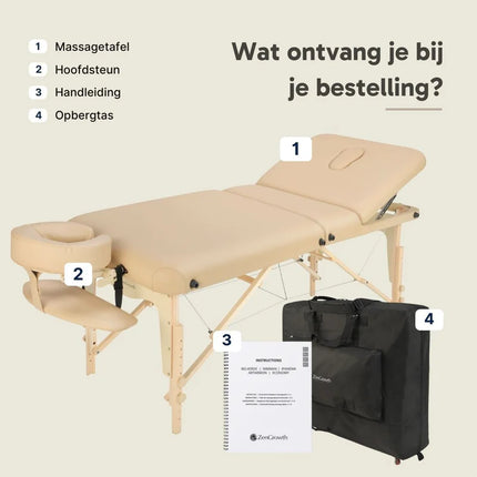ZenGrowth Inklapbare Massagetafel Nimman Beige