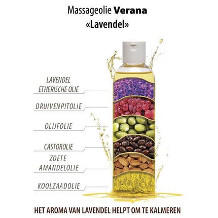 Verana Massageolie Lavendel - 100% Natuurlijk - 1L