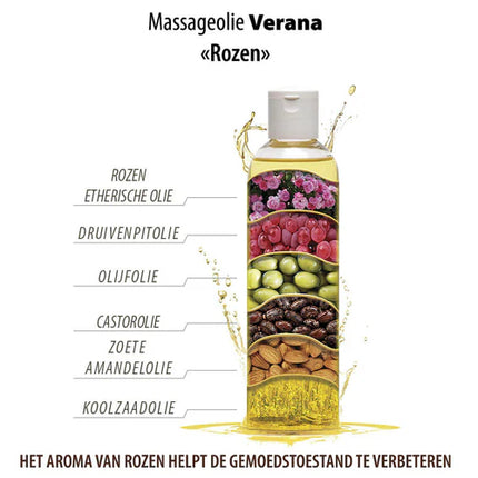 Verana Massageolie Rozen - 100% Natuurlijk - 1L