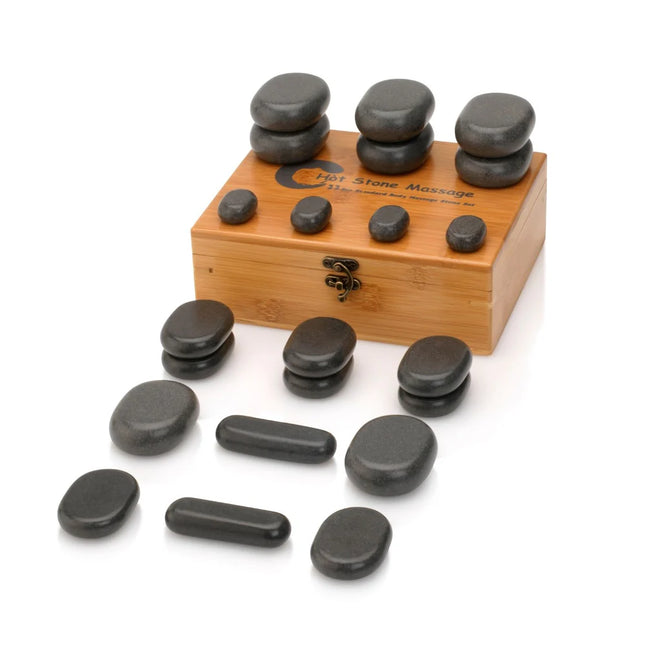 Hotstone Massage Stenen Set - 22 stuks