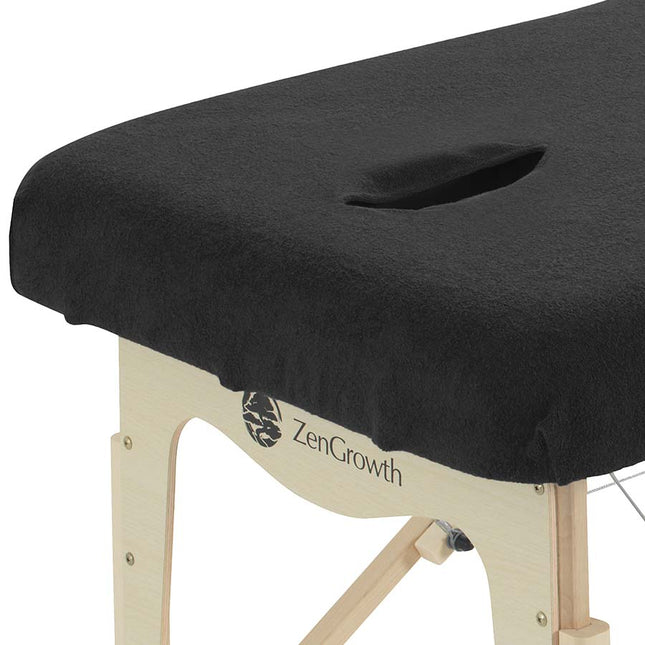 Badstof Hoeslaken Massagetafel met Uitsparing Zwart