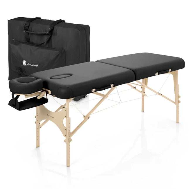 ZenGrowth Inklapbare Massagetafel Belverde Zwart 76 cm