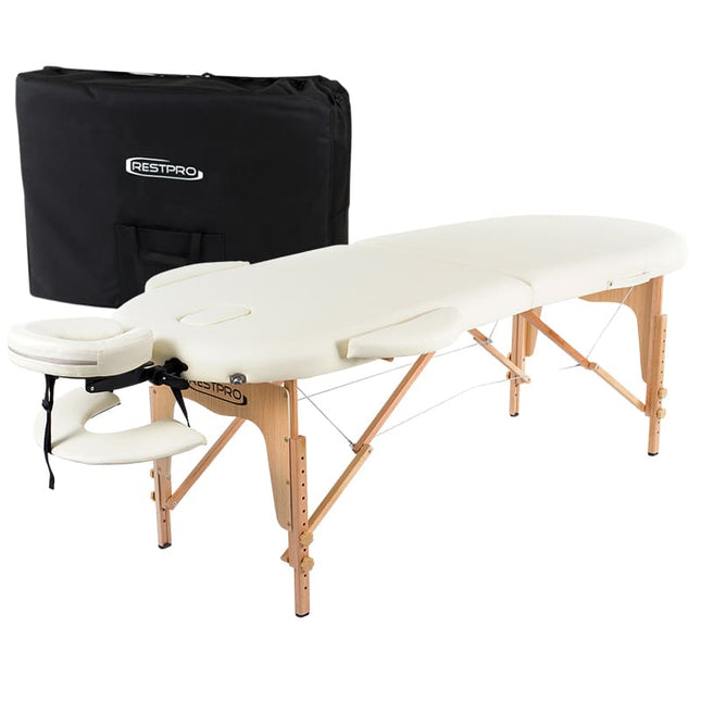 RESTPRO Inklapbare massagetafel Classic Oval 2 Créme