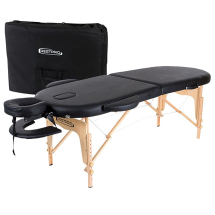 RESTPRO Inklapbare massagetafel Classic Oval 2 Zwart