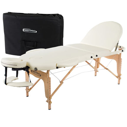 RESTPRO Inklap massagetafel Classic Oval 3 Créme