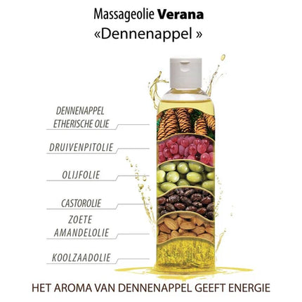 Verana Massageolie Dennenappel - 100% Natuurlijk - 1L