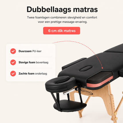 RESTPRO Inklapbare Massagetafel VIP 3 Zwart