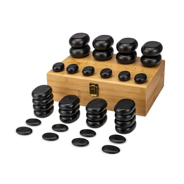 HABYS Hotstone Massage Stenen Set - 36 stuks - demassageshop.nl