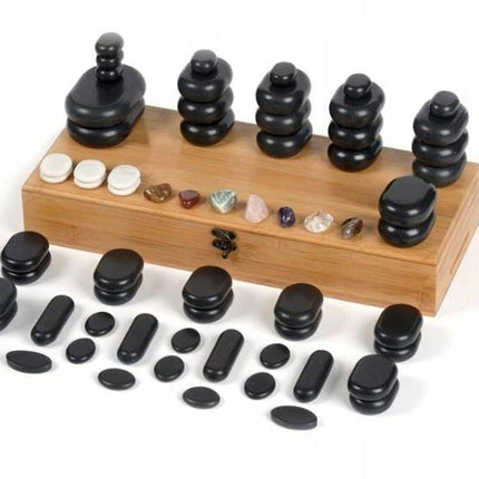 HABYS Hotstone Massage Stenen Set - 64 stuks - demassageshop.nl