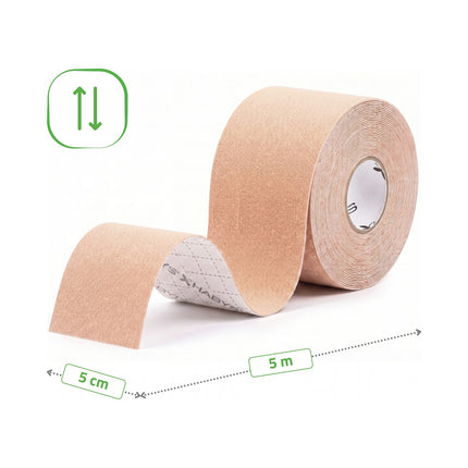 Kinesiotape 5 cm x 5 m – Sterke Kleefkracht – Beige