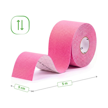 Kinesiotape 5 cm x 5 m – Standaard Kleefkracht – Roze