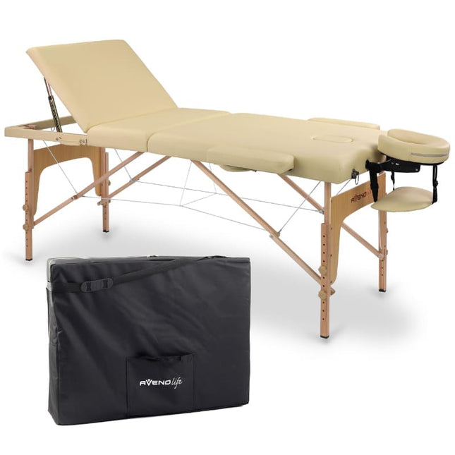 AVENO LIFE Inklapbare Massagetafel Bianca Beige - demassageshop.nl