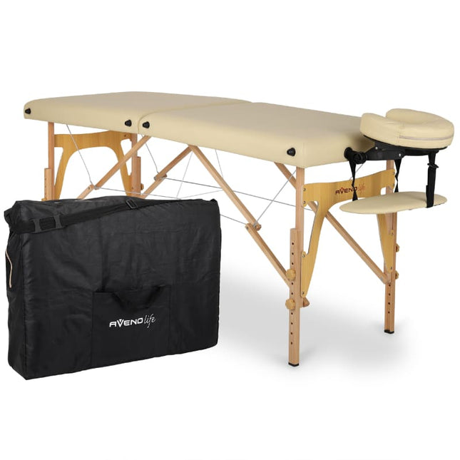 AVENO LIFE Inklapbare Massagetafel Sonia Beige - demassageshop.nl