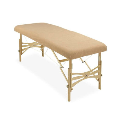 Badstof hoeslaken voor massagetafel  - Beige - demassageshop.nl