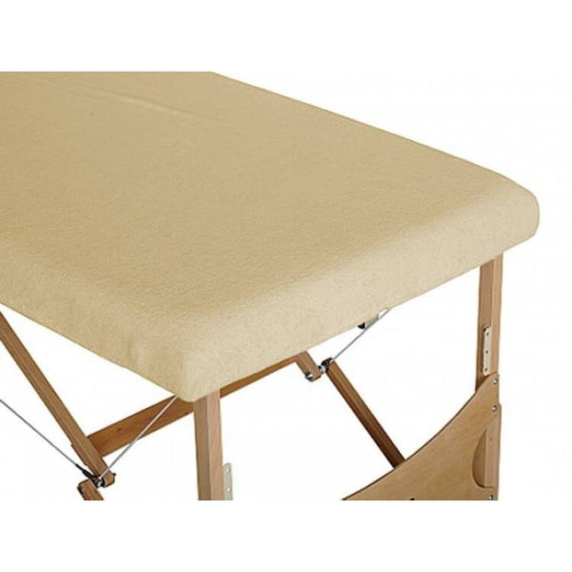 Badstof hoeslaken voor massagetafel  - Beige - demassageshop.nl