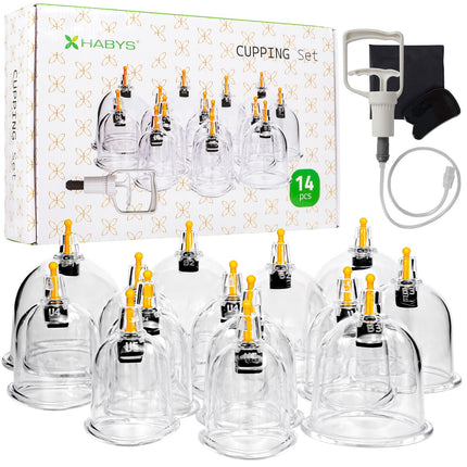 HABYS Cuppingset - 14 delig - met cuppingbekers - inclusief pomp