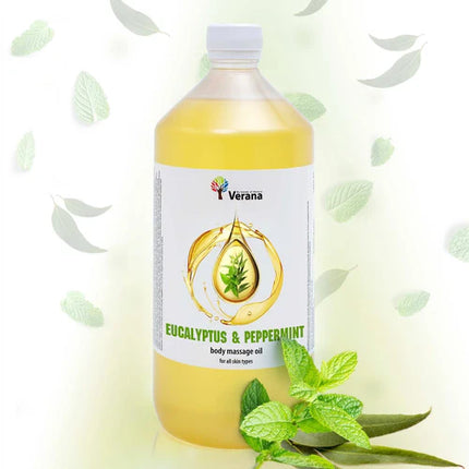 Verana Massageolie Eucalyptus en Pepermunt - 100% Natuurlijk - 1L