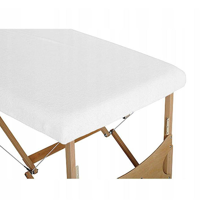 Badstof hoeslaken voor massagetafel  - Wit - demassageshop.nl
