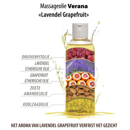 Verana Gezichtsmassageolie - Lavendel Grapefruit - 100% Natuurlijk - 250ml