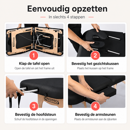 RESTPRO Inklapbare Massagetafel VIP 3 Zwart