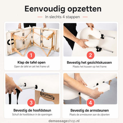 RESTPRO Inklapbare Massagetafel VIP 3 Créme