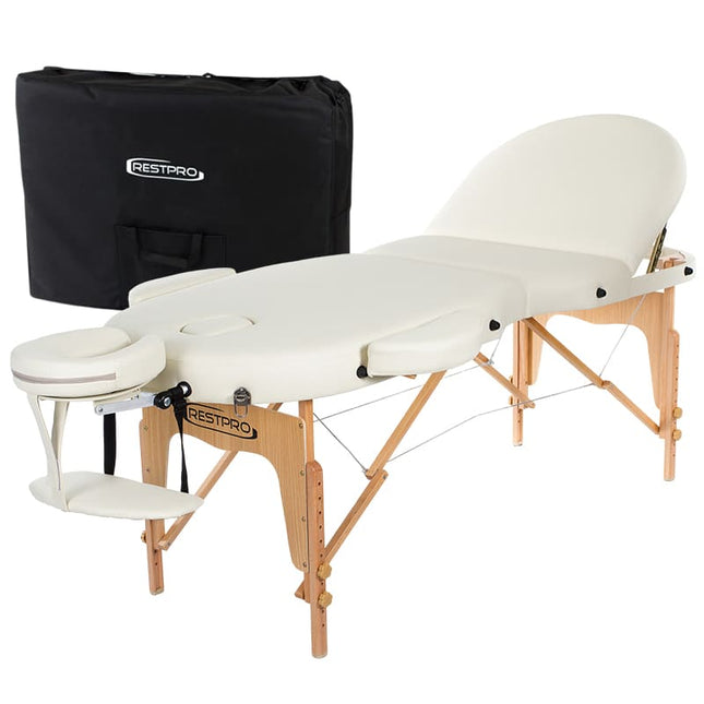 RESTPRO Inklapbare Massagetafel VIP Oval 3 Créme