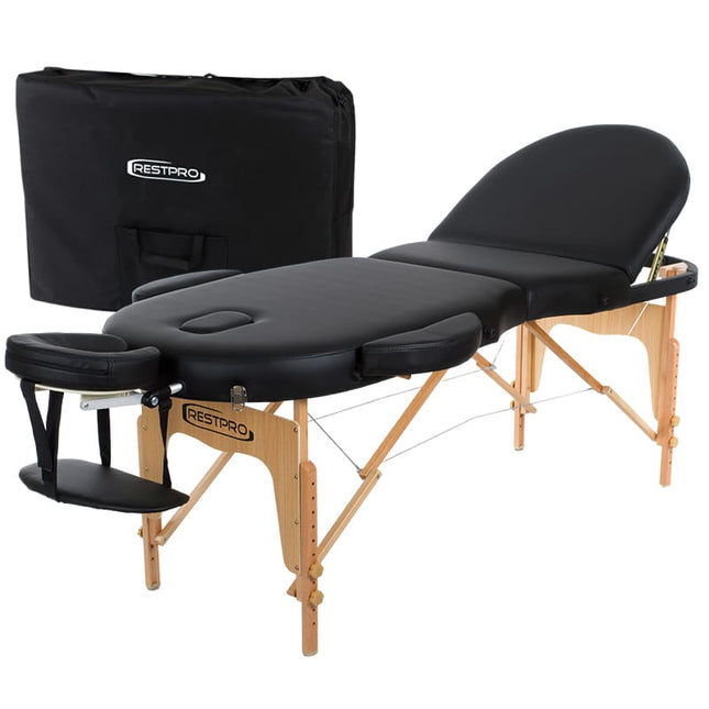 RESTPRO Inklapbare Massagetafel VIP Oval 3 Zwart
