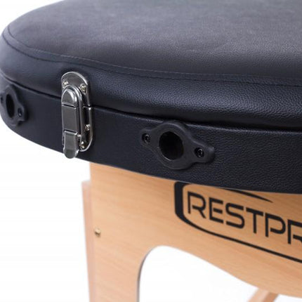 RESTPRO Inklap massagetafel Classic Oval 3 Zwart - demassageshop.nl