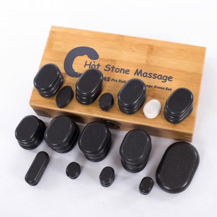 RESTPRO Hotstone Massage Stenen Set - 45 stuks